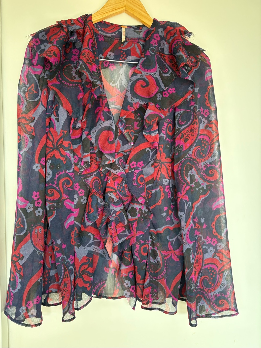 Free People Nina Paisley Printed Blouse in Midnight - Picture 2 of 4